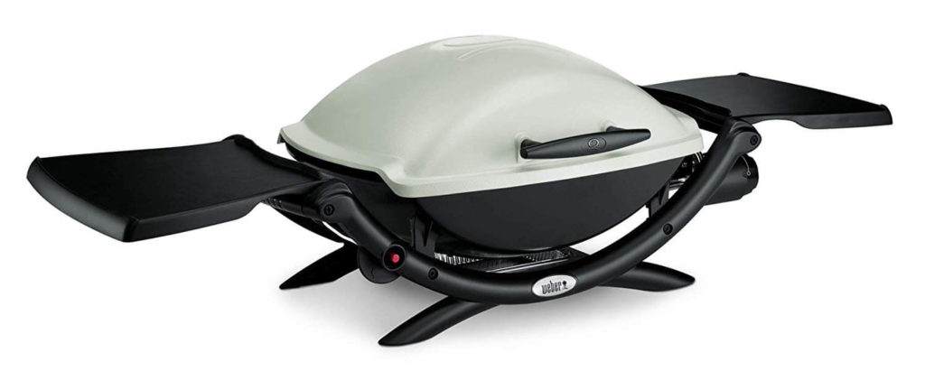 Weber Gasgrill Q 2000 Titan mit Seitentischen